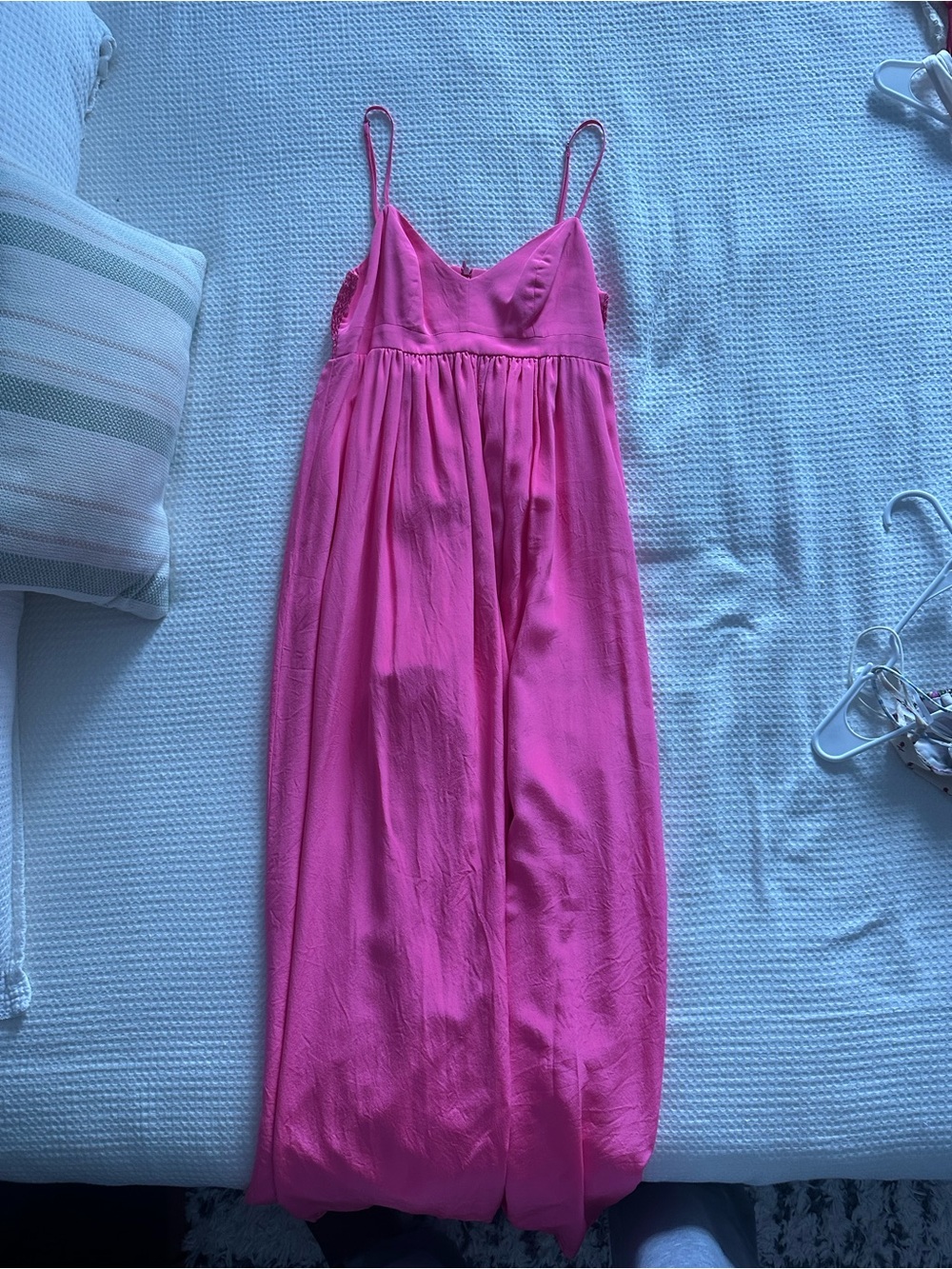 Amanda Uprichard Hot Pink Midi Slip Dress